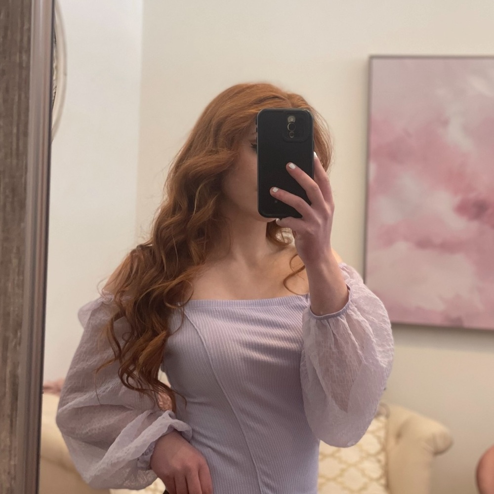 Thread & Hem Lavender Off-Shoulder Top